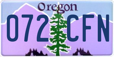 OR license plate 072CFN