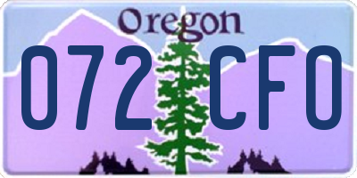 OR license plate 072CFO