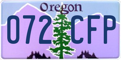 OR license plate 072CFP