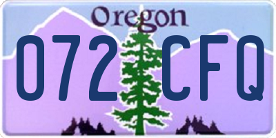 OR license plate 072CFQ