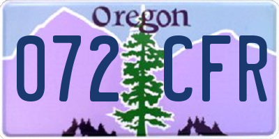 OR license plate 072CFR