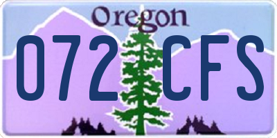 OR license plate 072CFS
