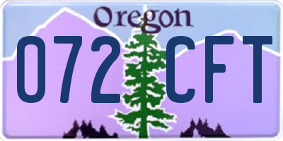OR license plate 072CFT