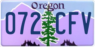 OR license plate 072CFV
