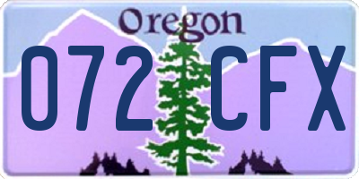 OR license plate 072CFX