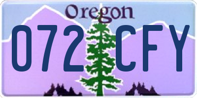 OR license plate 072CFY