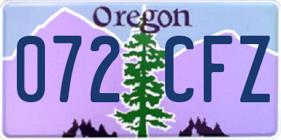 OR license plate 072CFZ