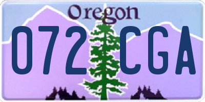 OR license plate 072CGA