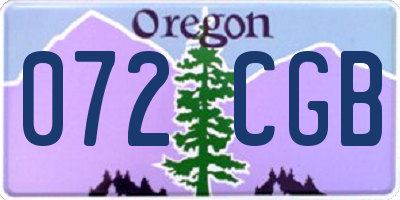 OR license plate 072CGB