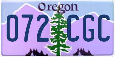 OR license plate 072CGC