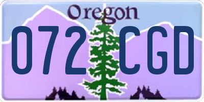OR license plate 072CGD