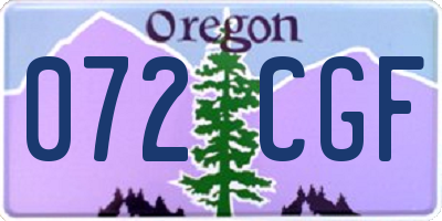 OR license plate 072CGF