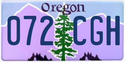 OR license plate 072CGH