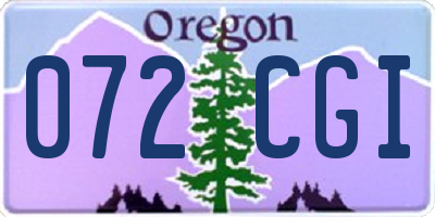OR license plate 072CGI