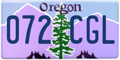 OR license plate 072CGL