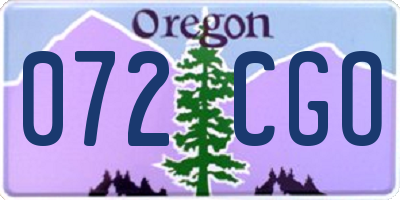 OR license plate 072CGO