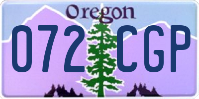 OR license plate 072CGP