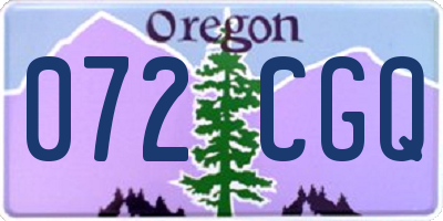 OR license plate 072CGQ