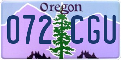 OR license plate 072CGU
