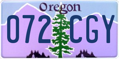 OR license plate 072CGY