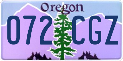 OR license plate 072CGZ