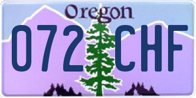 OR license plate 072CHF