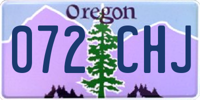 OR license plate 072CHJ
