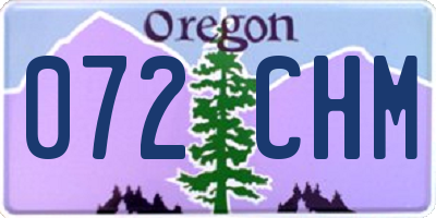 OR license plate 072CHM