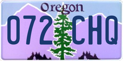 OR license plate 072CHQ