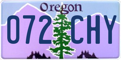 OR license plate 072CHY
