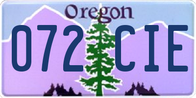 OR license plate 072CIE