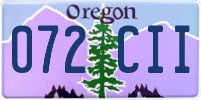 OR license plate 072CII