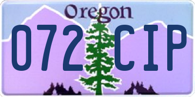 OR license plate 072CIP