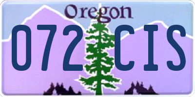 OR license plate 072CIS