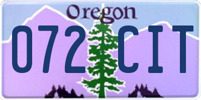 OR license plate 072CIT