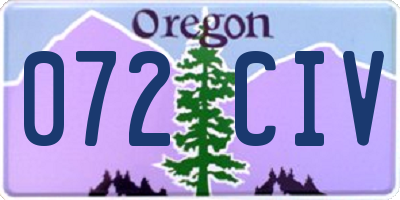 OR license plate 072CIV