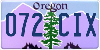 OR license plate 072CIX