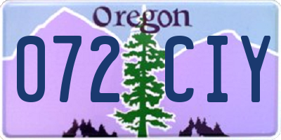 OR license plate 072CIY