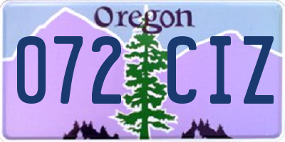 OR license plate 072CIZ