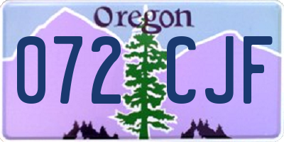 OR license plate 072CJF