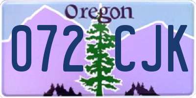 OR license plate 072CJK