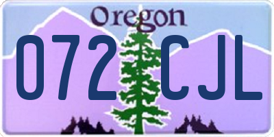 OR license plate 072CJL