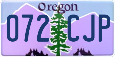 OR license plate 072CJP