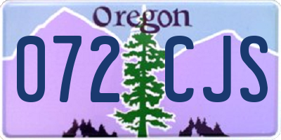 OR license plate 072CJS