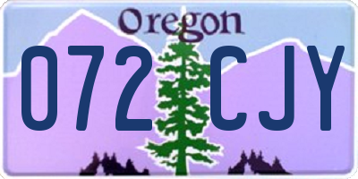 OR license plate 072CJY