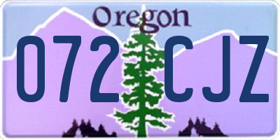OR license plate 072CJZ