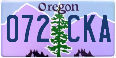 OR license plate 072CKA
