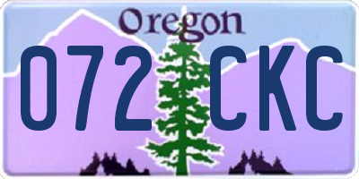 OR license plate 072CKC