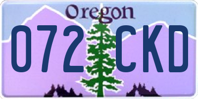 OR license plate 072CKD