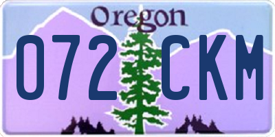 OR license plate 072CKM